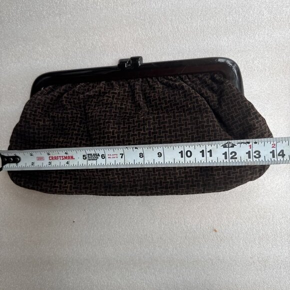 Vintage Italian Lucite Snap Clutch Purse With Brown/Black Geometric Pattern - Picture 10 of 10